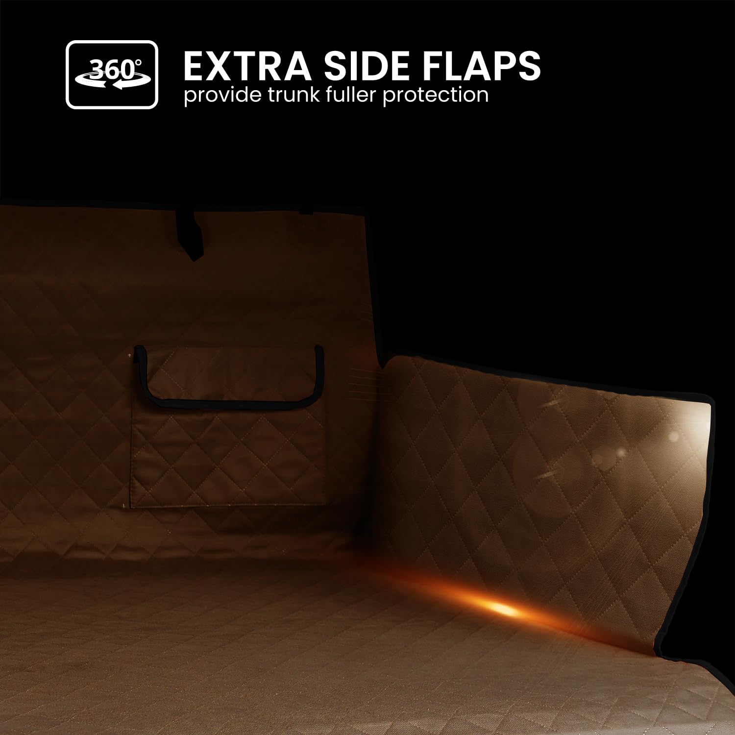 NESTROAD cargo liner side flaps protecting SUV interior walls.