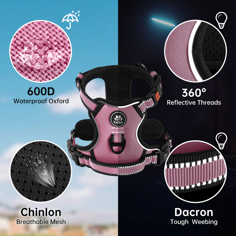 NESTROAD pink vest harness with soft padding for gentle comfort.
