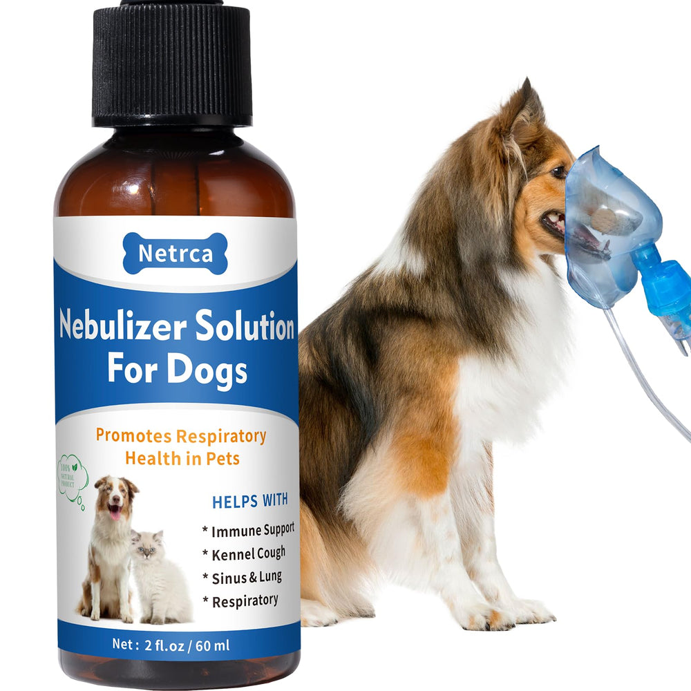 Netrca Natural Nebulizer Solution bottle with pour spout for easy dosing and gentle respiratory support.