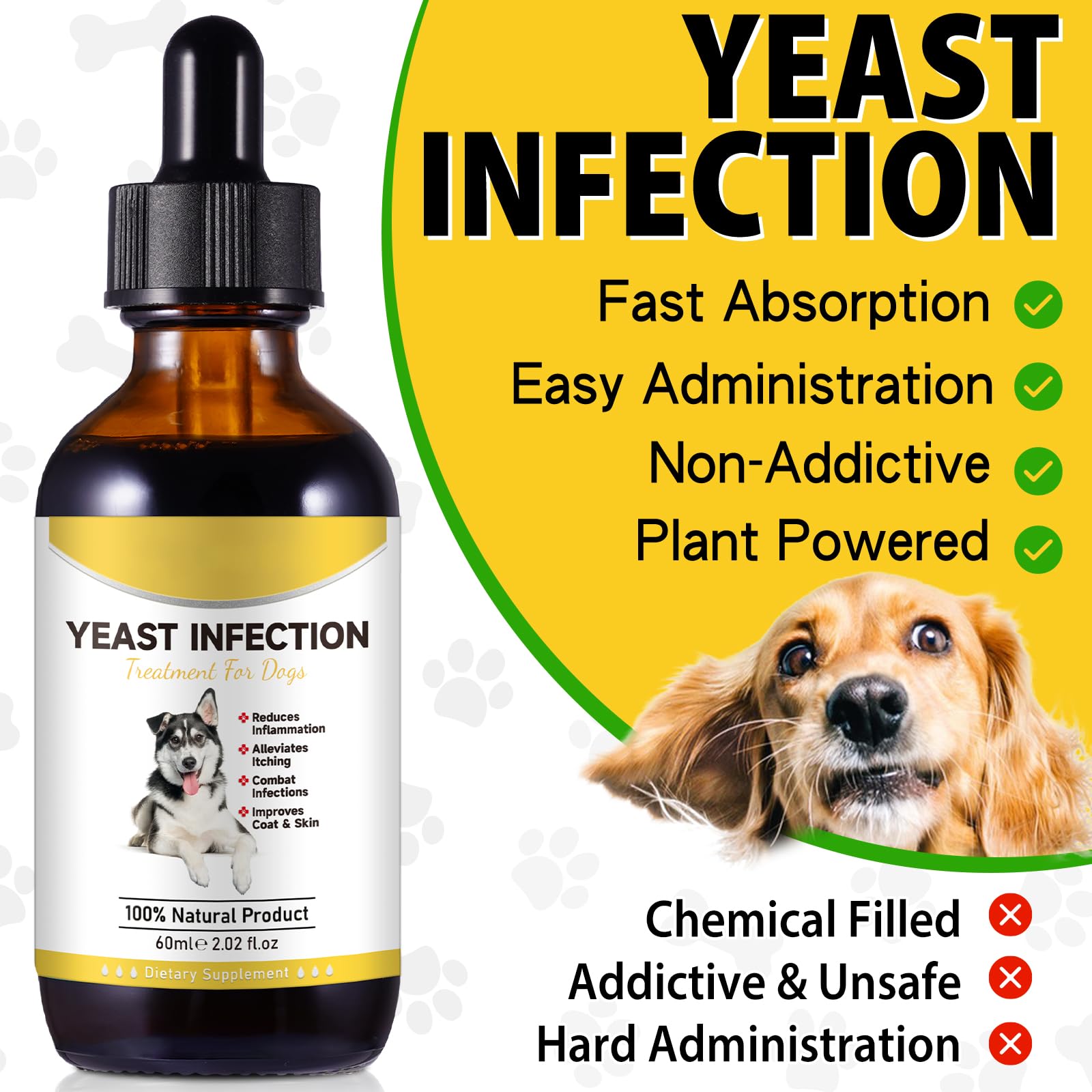 Netwik Yeast Treatment for Dogs being applied to ears for gentle itch relief.