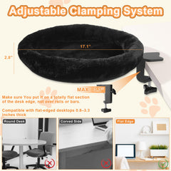 NEVESYKCUL cat desk bed removable-faux-fur-cover for easy machine-wash cleaning.