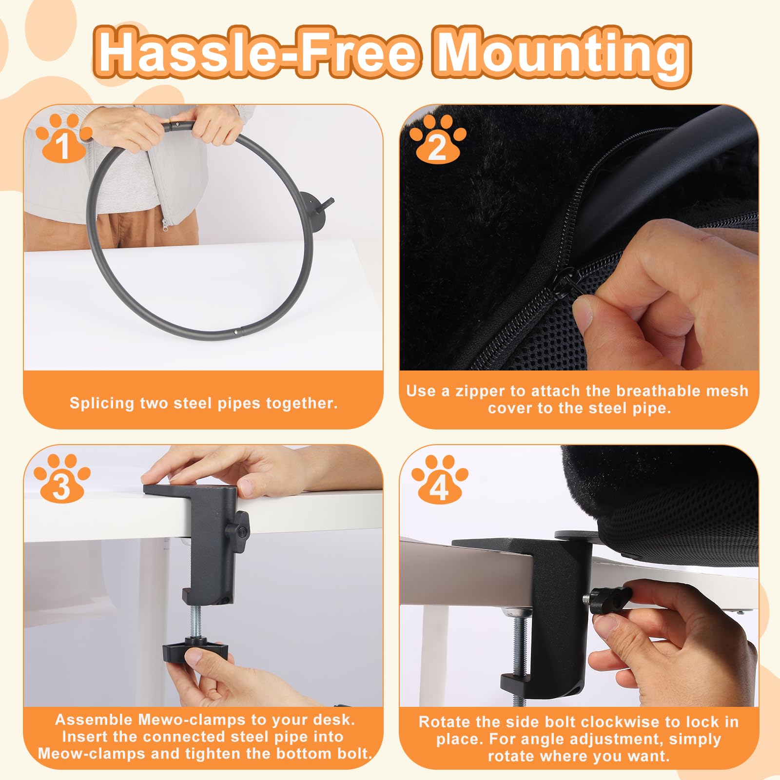 NEVESYKCUL cat desk bed space-saving-design frees desk space.
