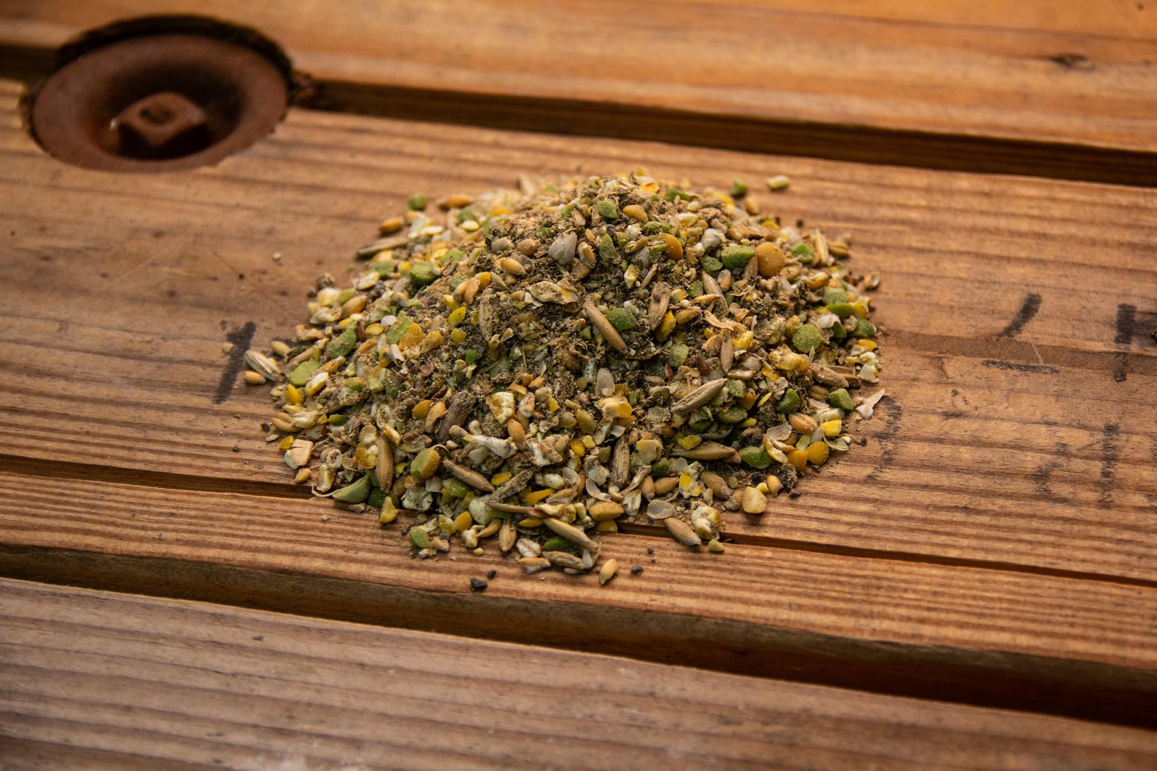 New Country Organics Classic Layer Feed probiotics and kelp close-up showing digestive support