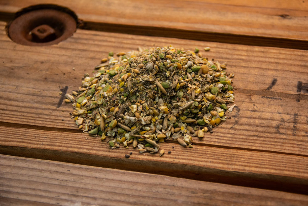 New Country Organics Classic Layer Feed probiotics and kelp close-up showing digestive support