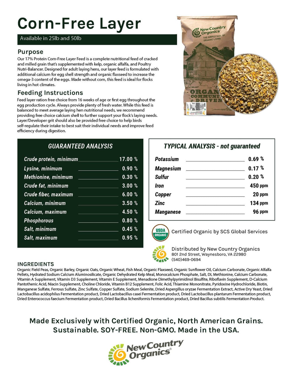 New Country Organics heat management layer formula helps hens stay cooler in warm weather.