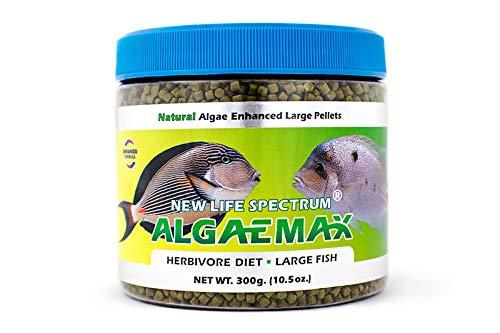 New Life Spectrum AlgaeMax Large 300g pellets package for herbivorous fish nutrition and diverse algae intake