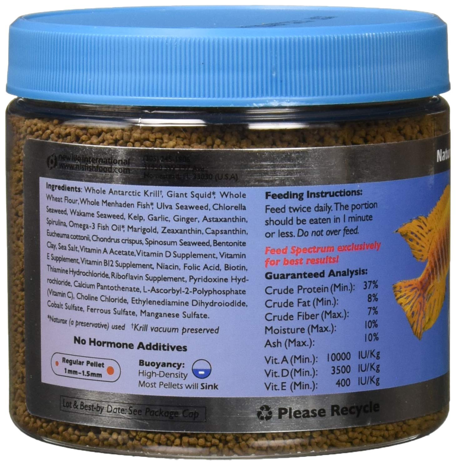 Naturox formula showing krill as primary protein source for strong coloration