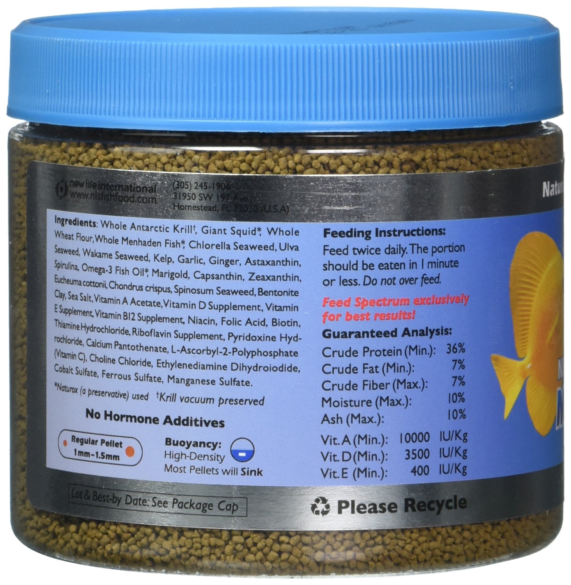 New Life Spectrum Nature Series squid-protein source highlighted in formulation.