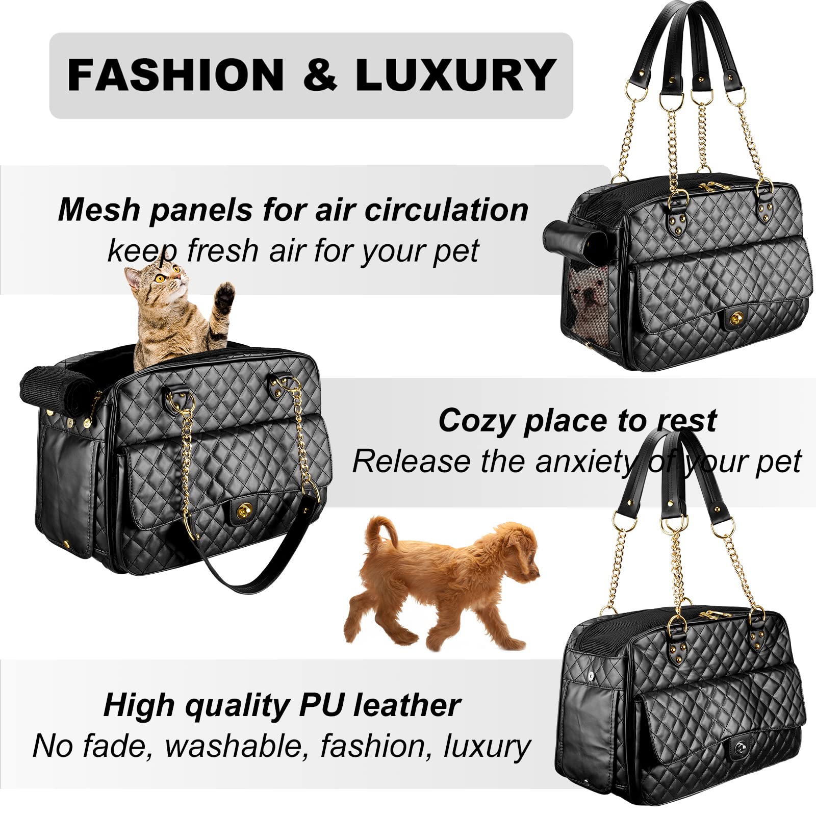 NewEle breathable mesh side ventilation highlights airflow and pet comfort.