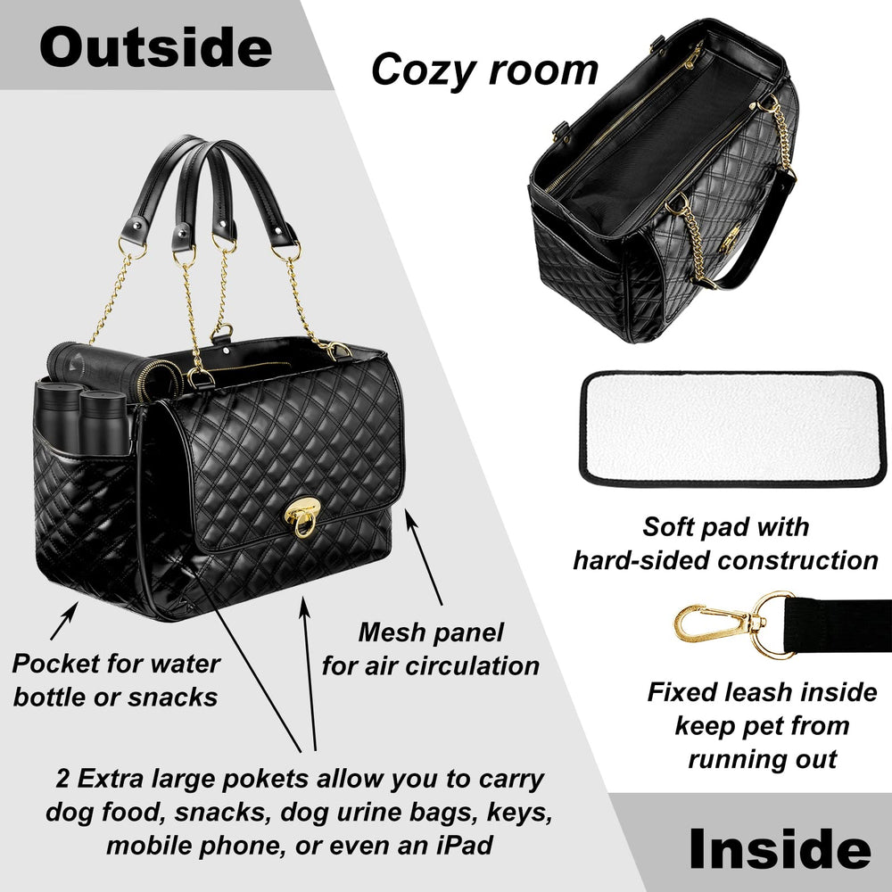NewEle purse shows breathable mesh for airflow and pet comfort on commutes