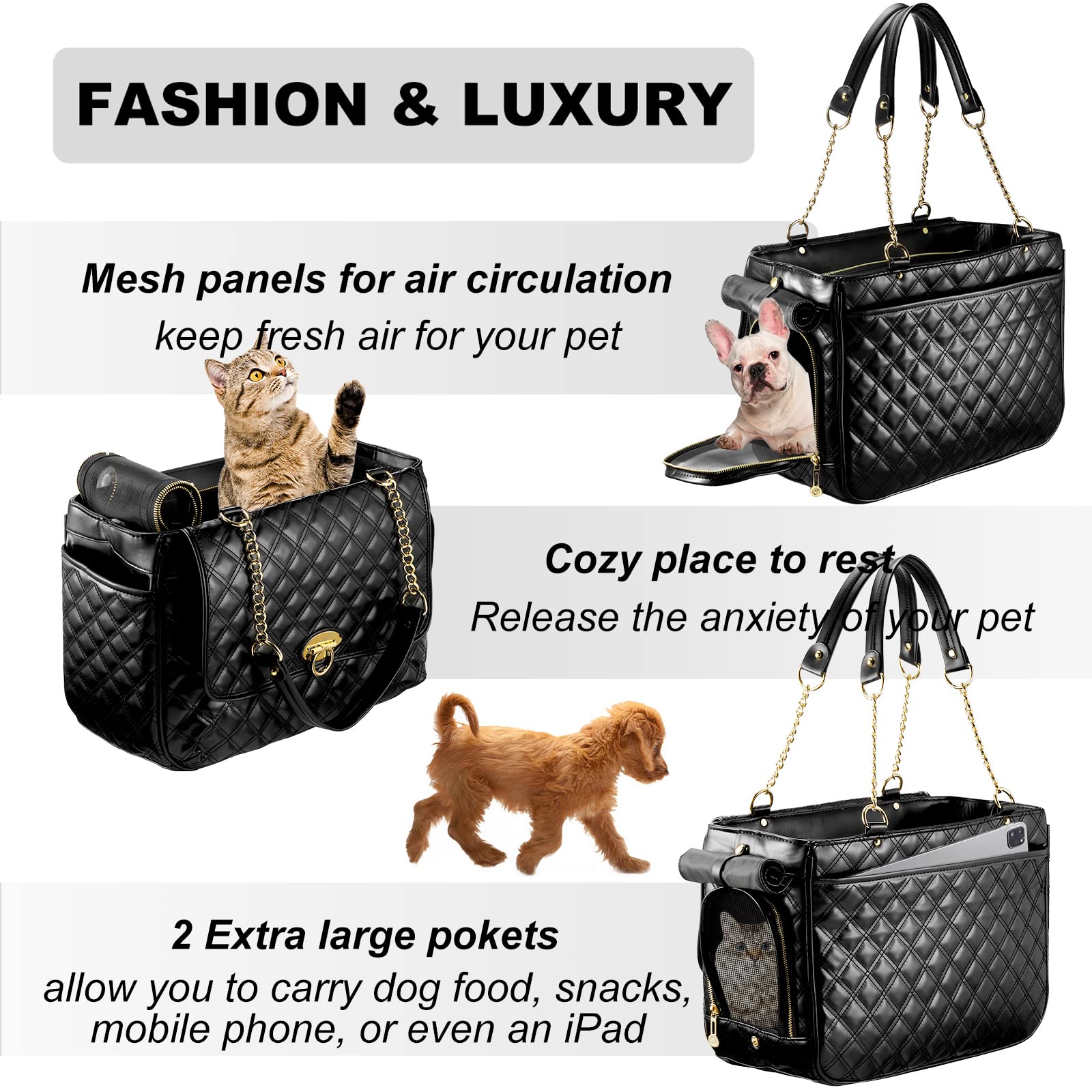 NewEle interior plush cushion keeps small dogs cozy during travel
