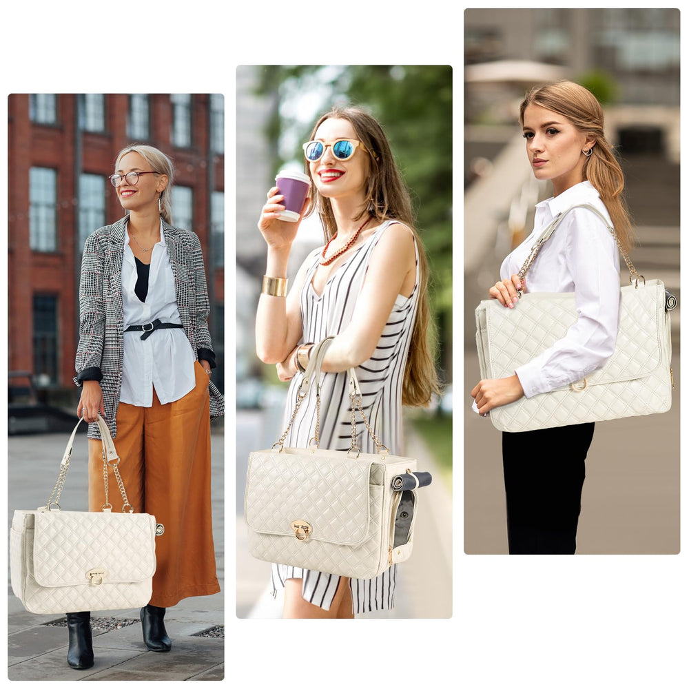 NewEle fashion dog purse travel use on shoulder demonstrates stylish comfort