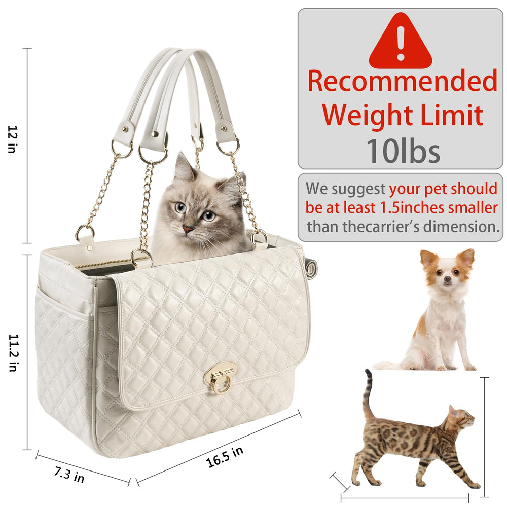 NewEle fashion dog purse back pockets in white for easy access to essentials