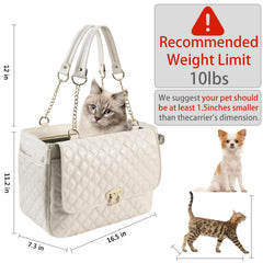 NewEle fashion dog purse back pockets in white for easy access to essentials