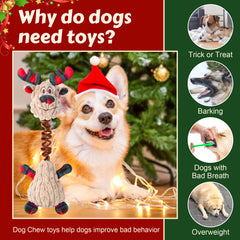 Newget Christmas dog toy box featuring Santa, snowman, and elk designs