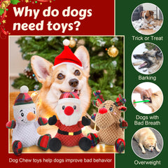 Newget Christmas Squeaky Dog Toys elk character promotes indoor outdoor play curiosity