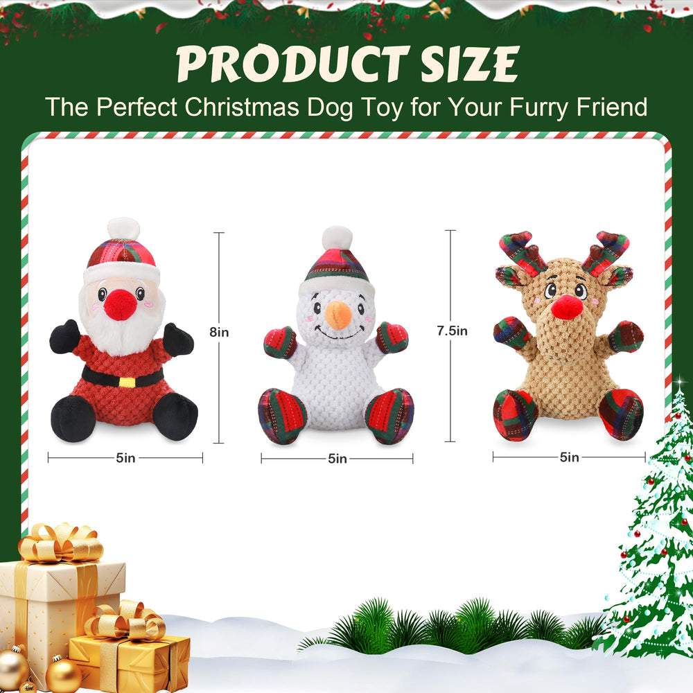 Newget Christmas Squeaky Dog Toys snowman design highlights crinkle sound