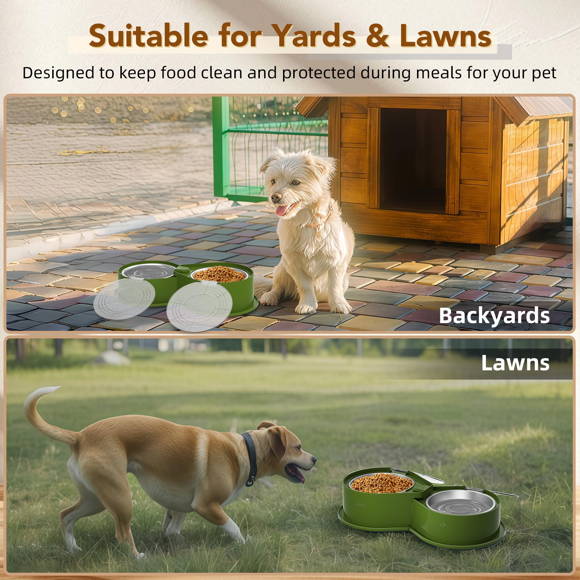 Newget detachable lid keeps food fresh between meals and deter pests.