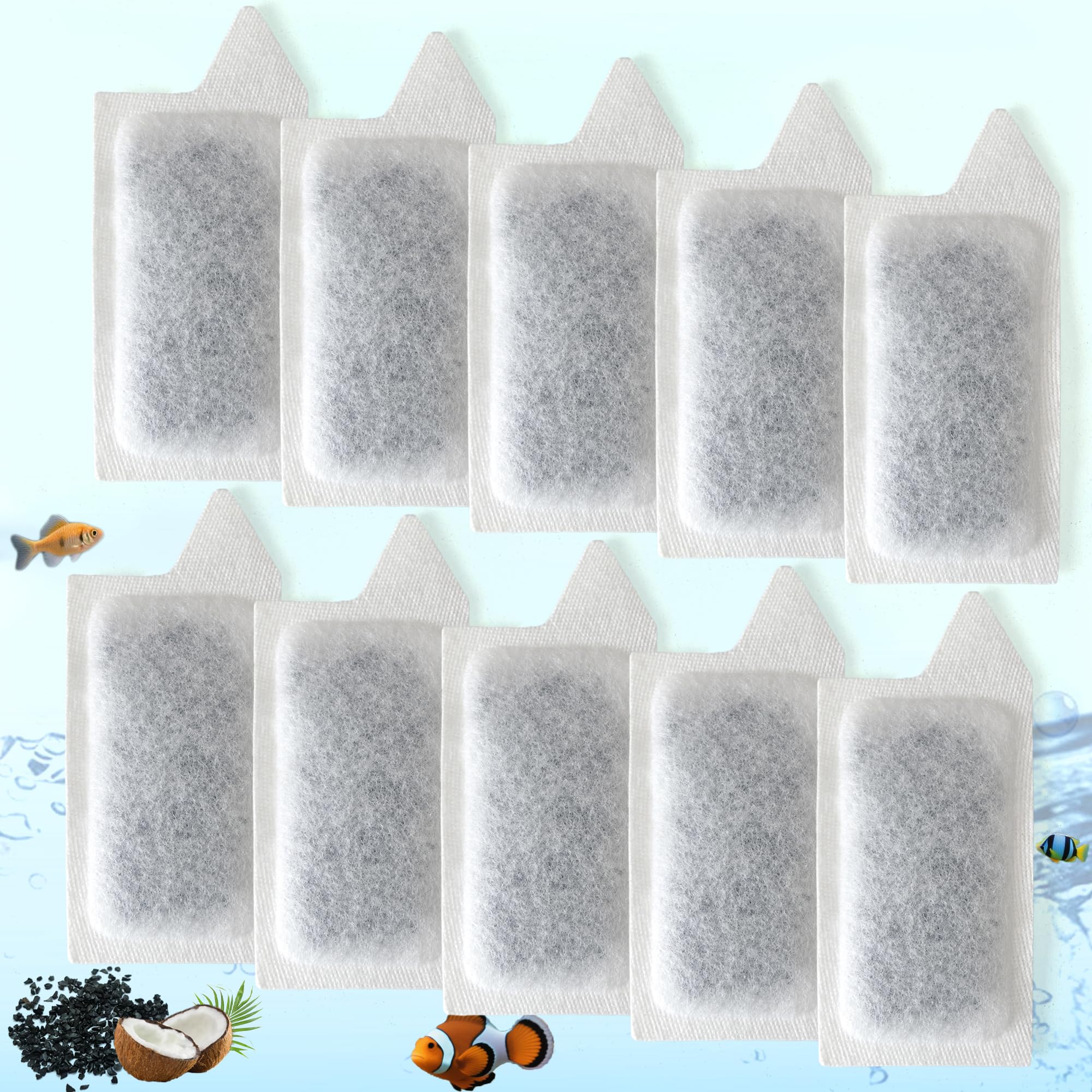 NewKe 10-pack cartridges fit Tetra Whisper small filters for easy tank maintenance.