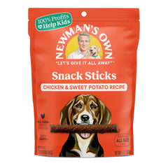 Newman's Own Snack Sticks for Dogs, 4-inch soft chew shown, ideal for rewards
