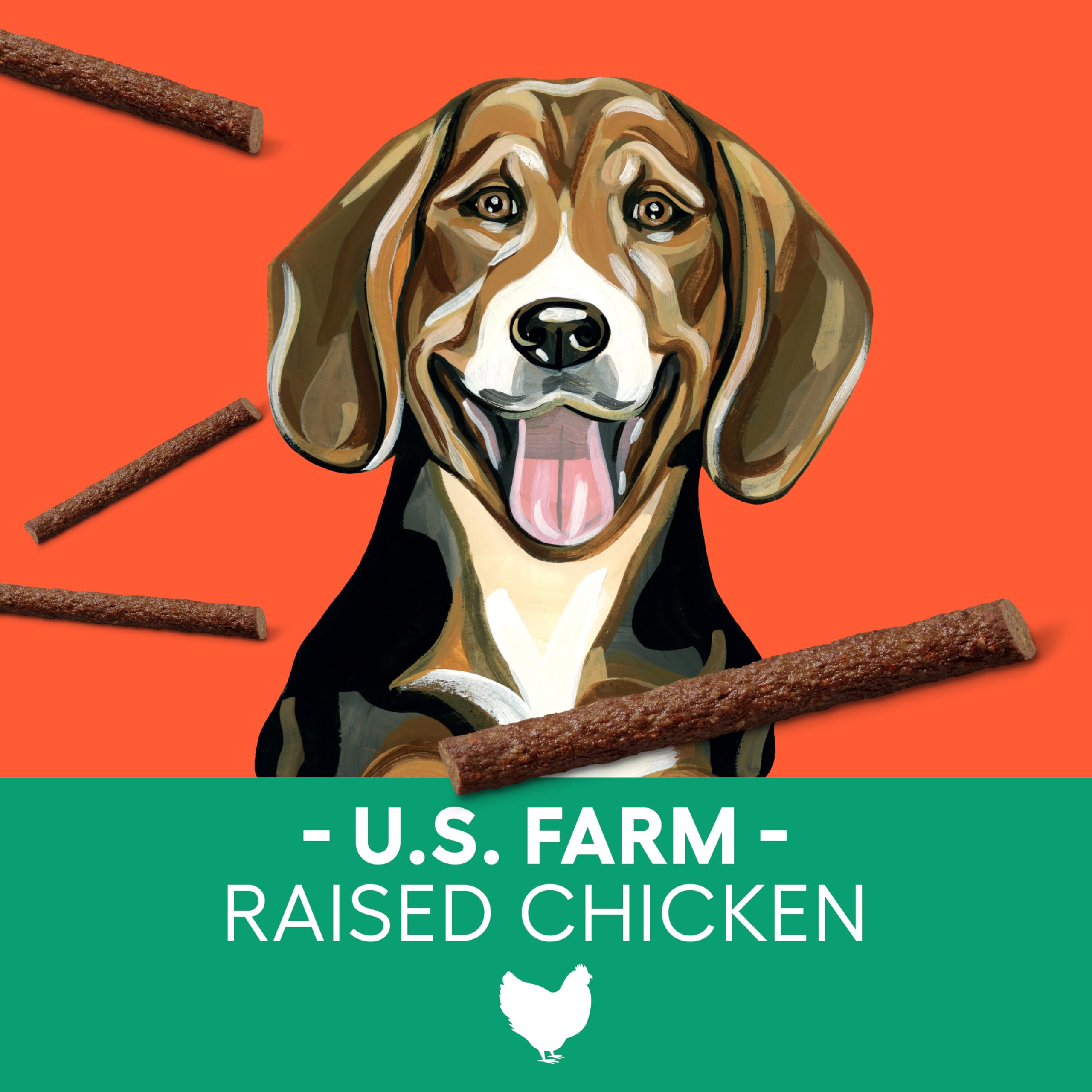 Newman's Own Snack Sticks label highlights US farm-raised chicken ingredient