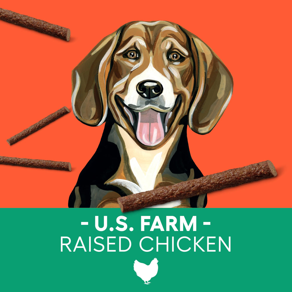 Newman's Own Snack Sticks label highlights US farm-raised chicken ingredient
