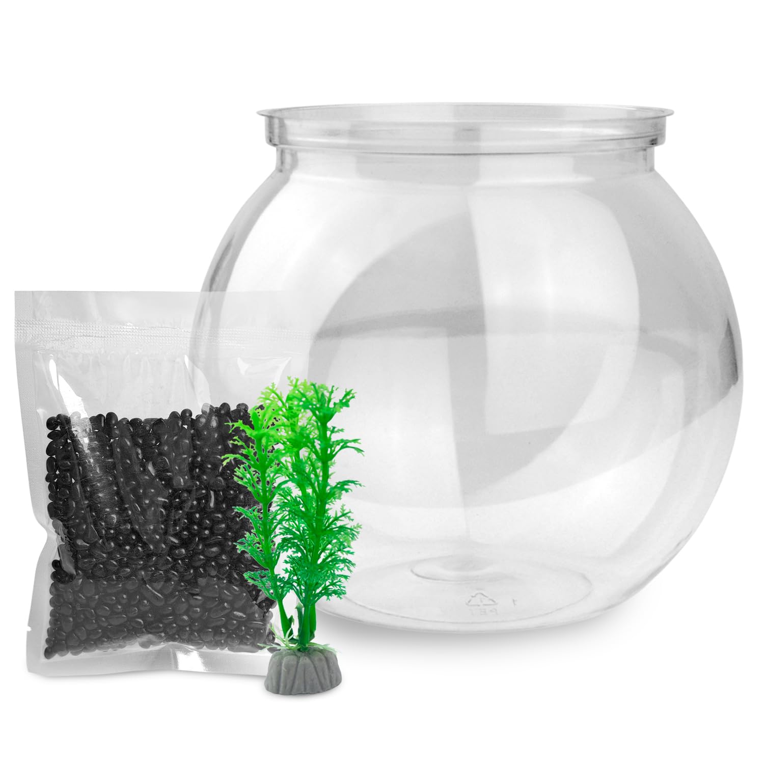 Newpol Mini Aquarium Bowl top view reveals circular silhouette ideal for shelves and desks