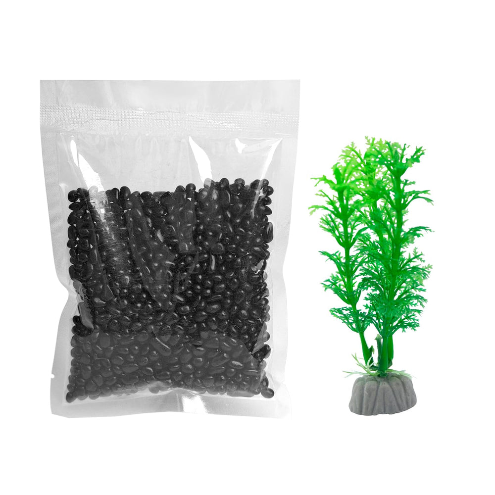 Newpol Mini Aquarium Bowl with decor stones demonstrates quick-start display option