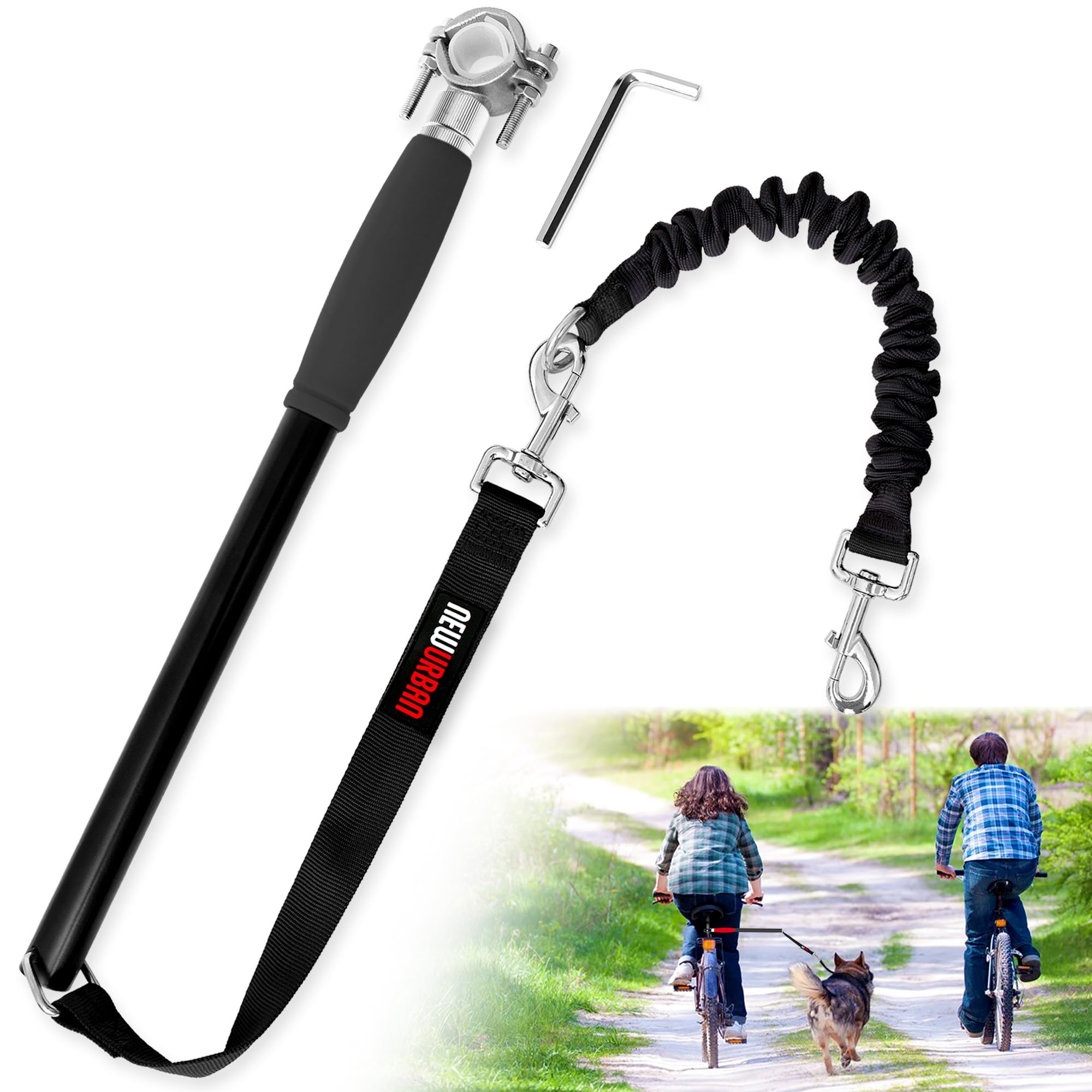 NEWURBAN Hands Free Dog Bike Leash versatile mode supports jogging or walking.