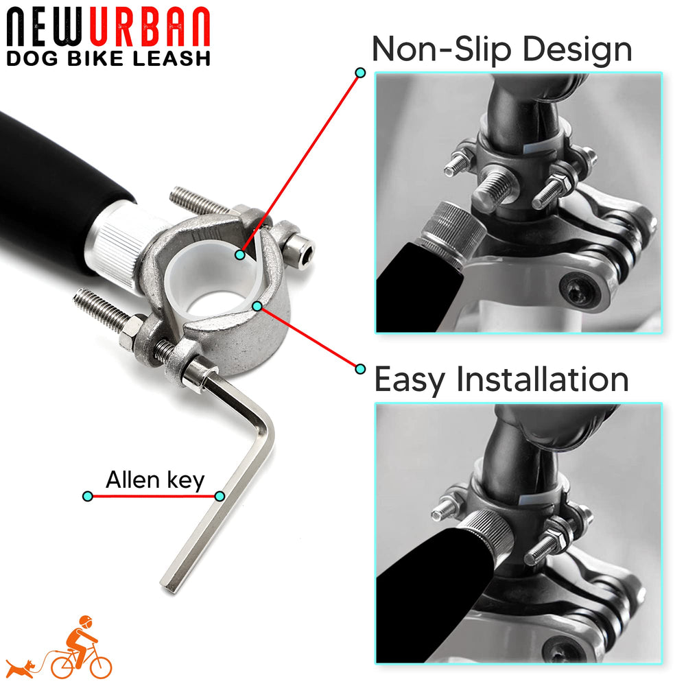 NEWURBAN Hands Free Dog Bike Leash safety distance visualization keeps dog at a safe pace.