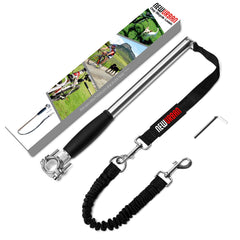 NEWURBAN hands-free-dog-bike-leash steel-handle for secure cycling beside your pet