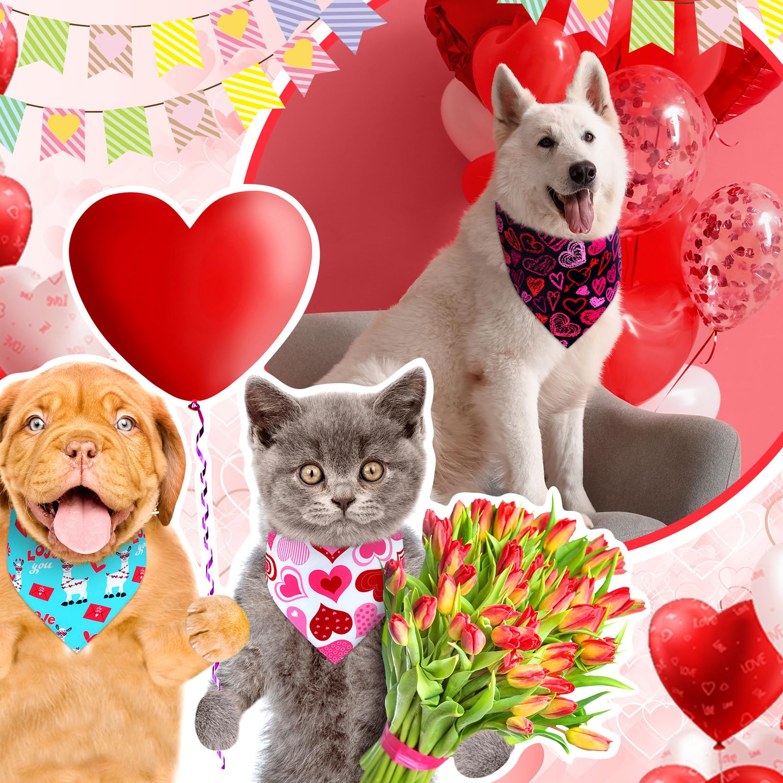 Newwiee dog bandana on collar demonstrates quick, stylish everyday styling.