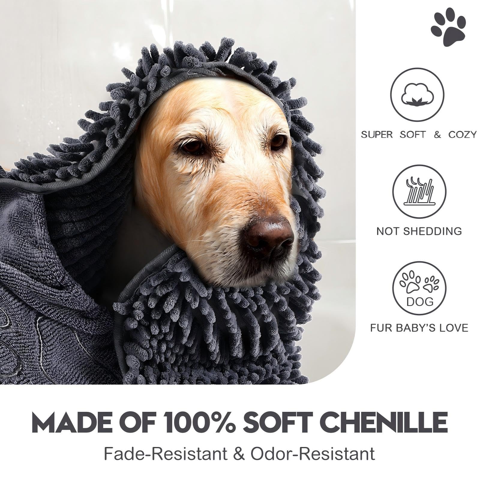 Newwiee dog shammy towel large 32x14 coverage for big dogs.