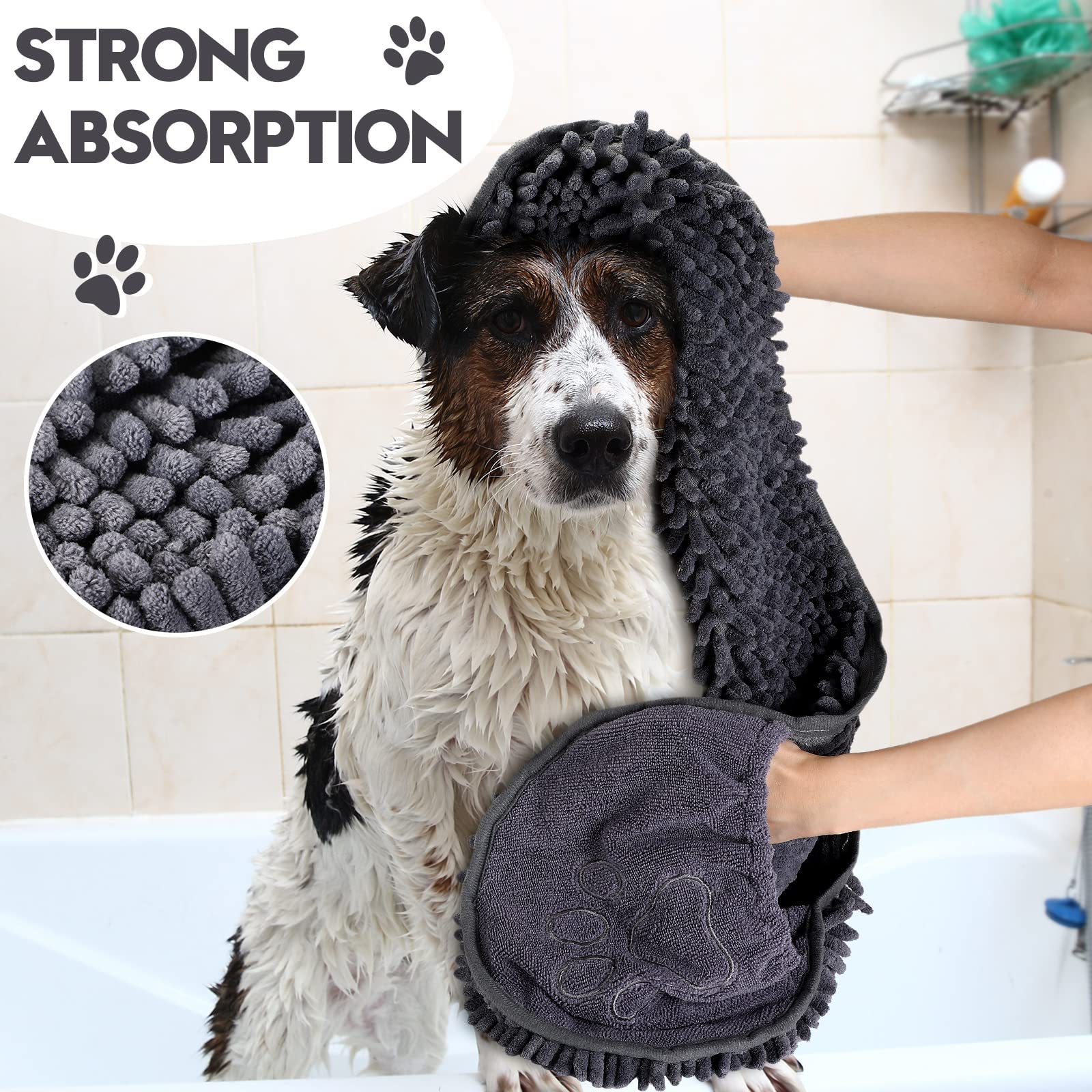 Newwiee dog shammy towel four-pack machine washable for easy care.