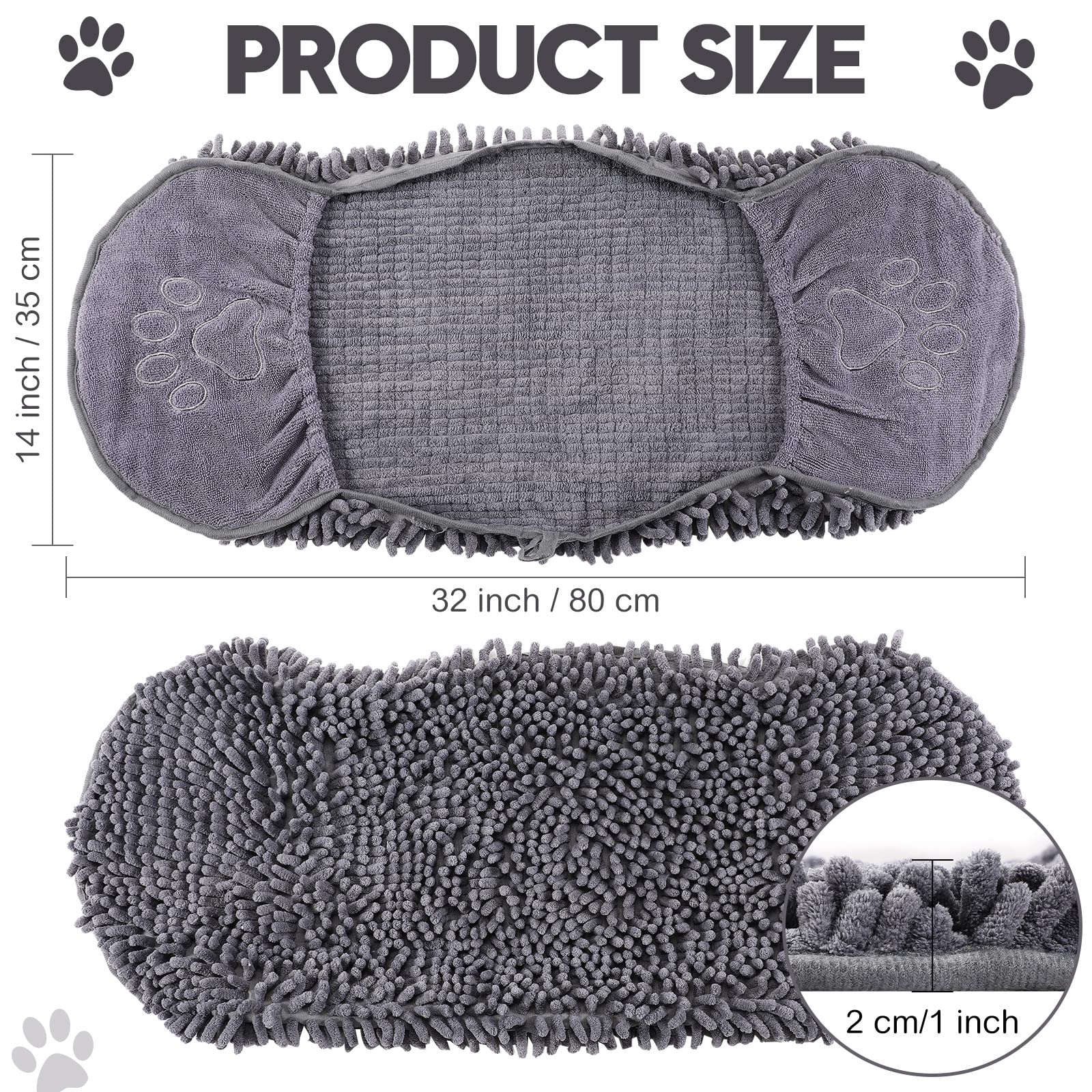 Newwiee dog shammy towel quick-dry action for mud and water removal.