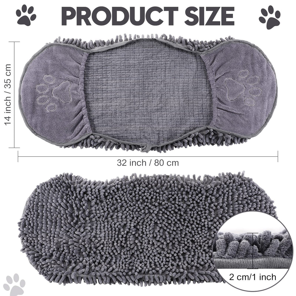 Newwiee dog shammy towel quick-dry action for mud and water removal.