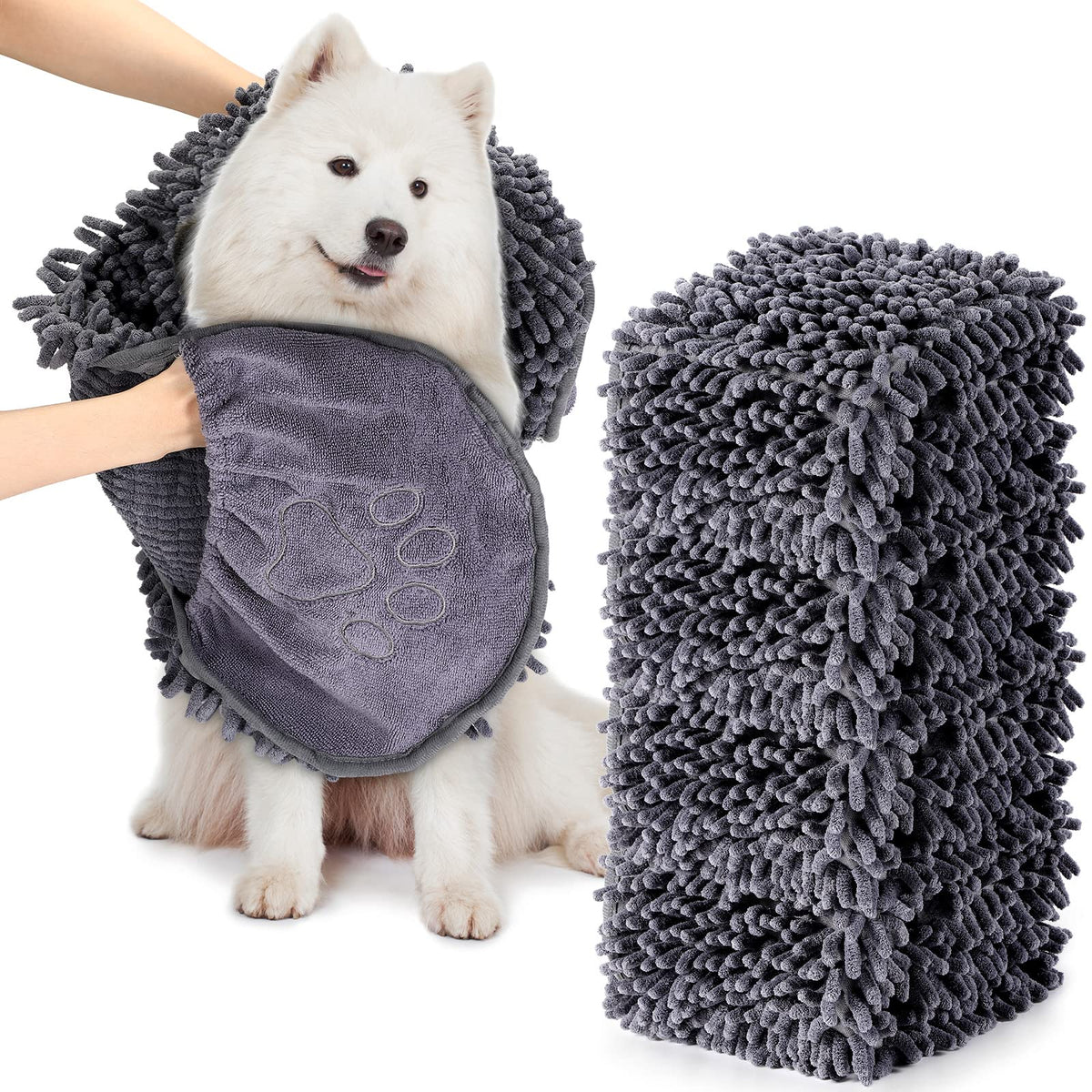 Newwiee dog shammy towel soft microfiber for gentle bath drying.