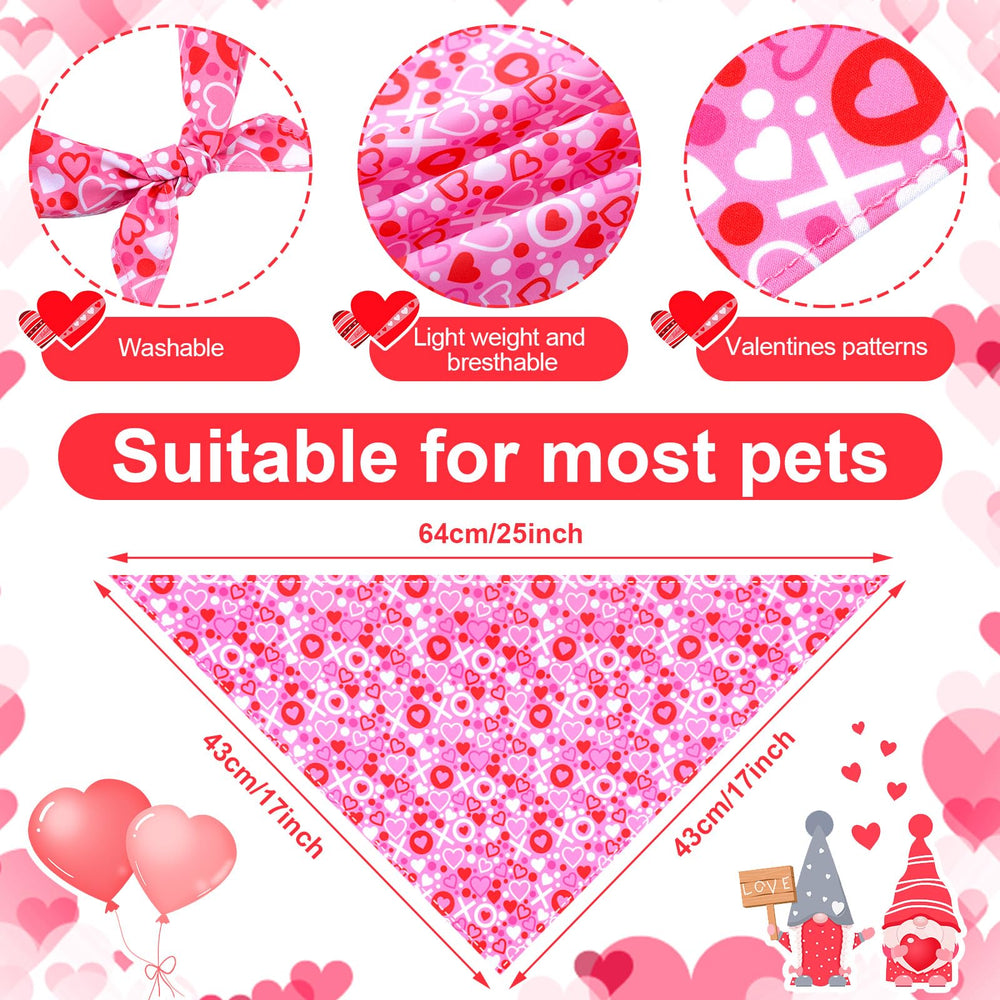 Newwiee Valentine bandana heart pattern closeup highlights festive pet fashion.