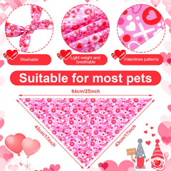Newwiee Valentine bandana heart pattern closeup highlights festive pet fashion.