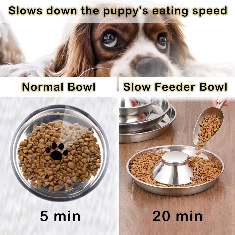 Nexboraque puppy bowl slow-feed center design promotes relaxed eating.