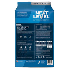 Next Level HI-PRO Puppy kibble served in a bowl for small breeds.