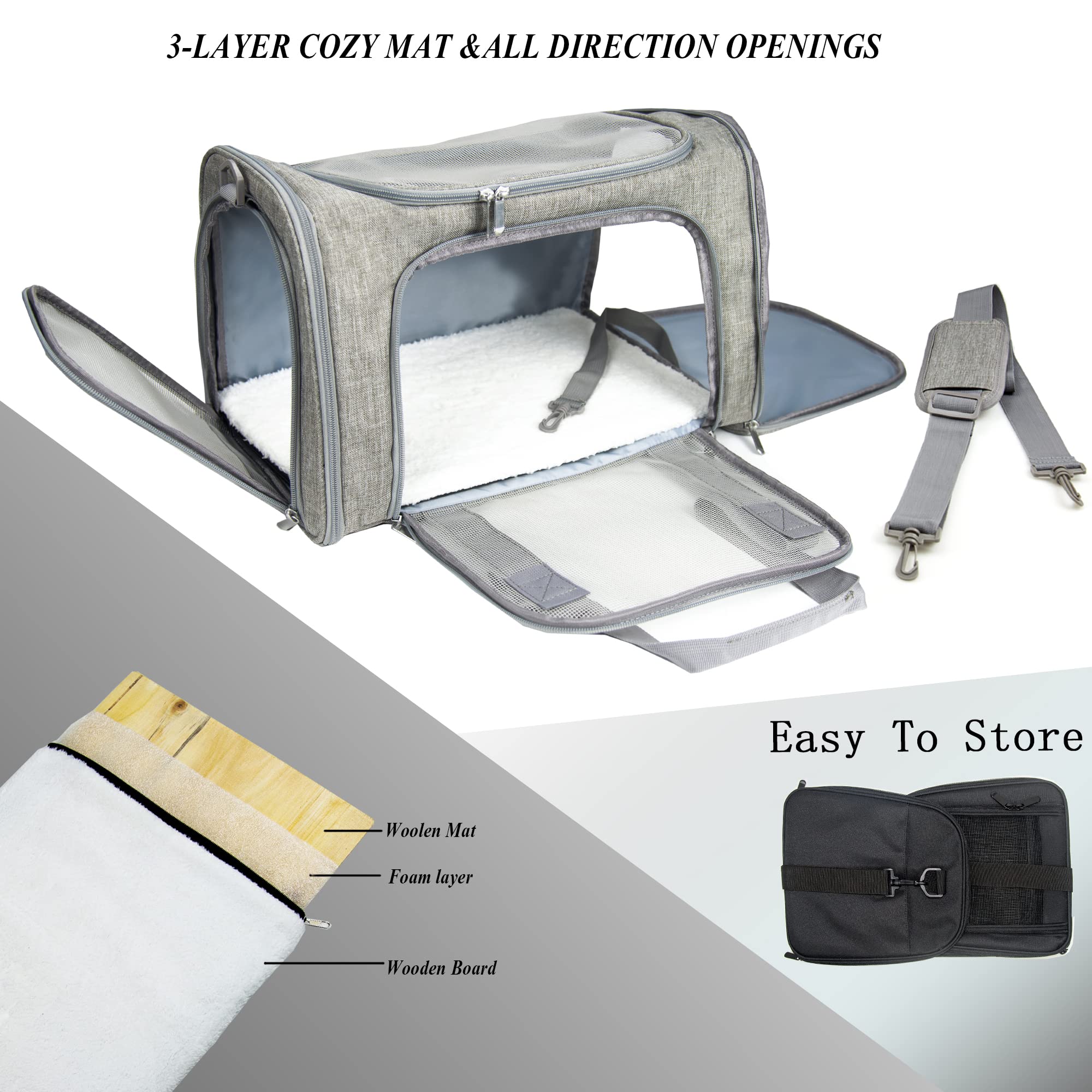 NextFri Soft Sided Carrier breathable mesh ventilation supports calm trips