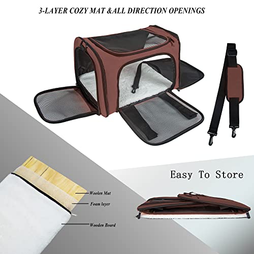NextFri carrier large brown with removable base creates solid standing surface for pets