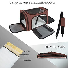 NextFri carrier large brown with removable base creates solid standing surface for pets