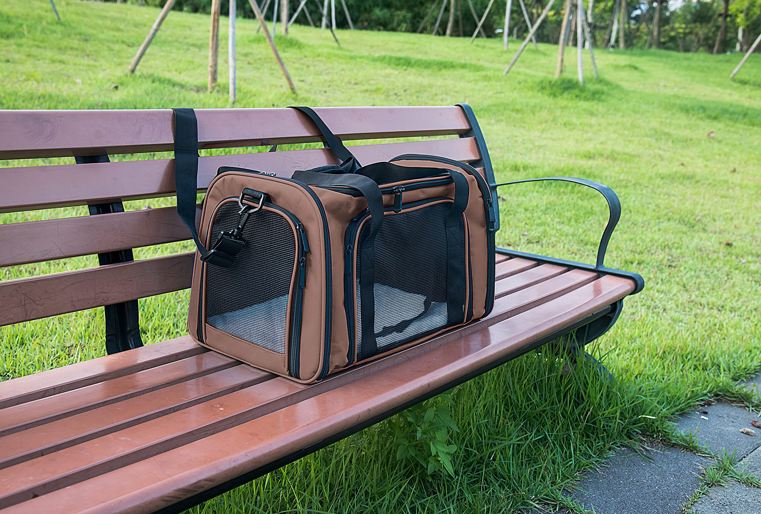 NextFri carrier includes removable cozy fleece bed for pet comfort on journeys