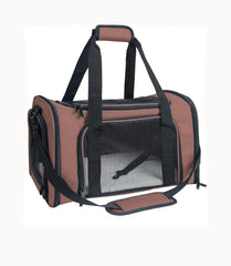 NextFri soft sided carrier large brown with mesh ventilation for comfortable car trips
