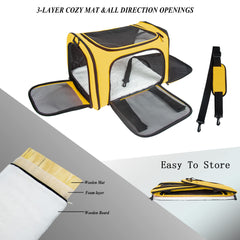 NextFri medium yellow carrier with mesh ventilation keeps pets cool on the go