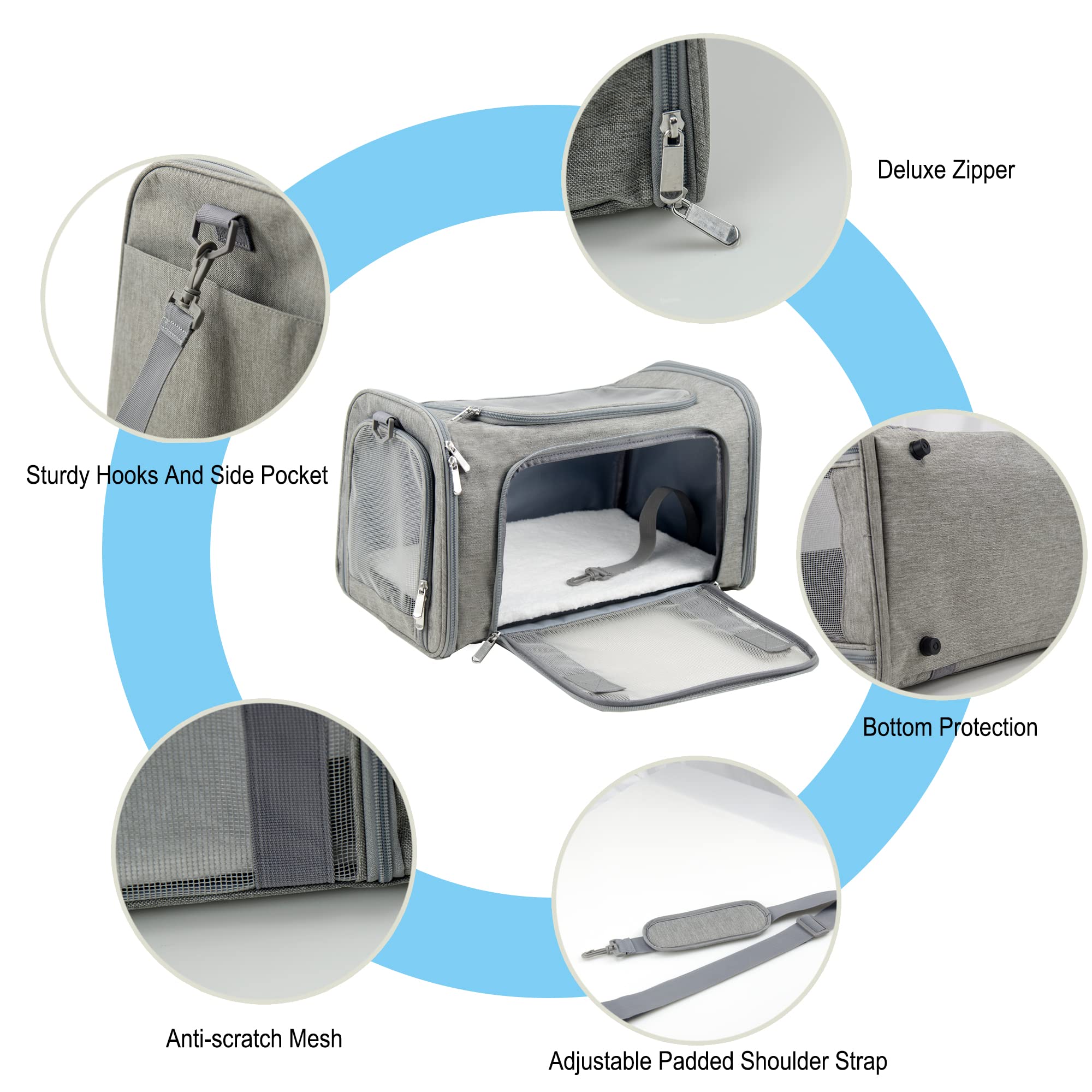 NextFri Soft Sided Carrier removable base insert provides solid footing