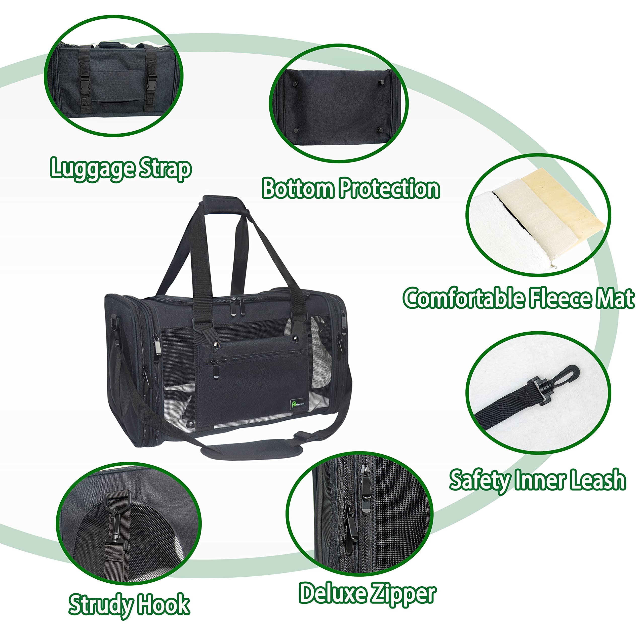 NextFri carrier adjustable handling with luggage strap for easy transport