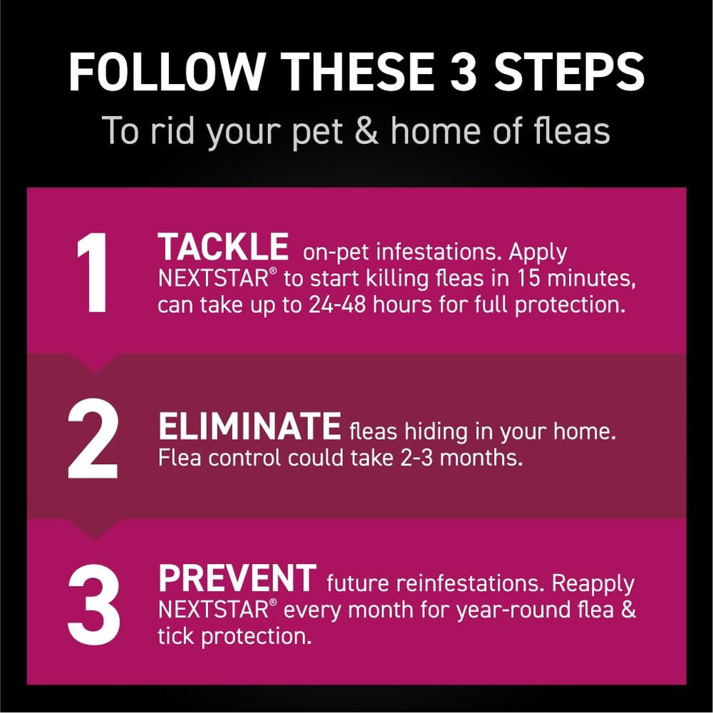 NEXTSTAR 7-way protection visual highlights broad flea and tick control